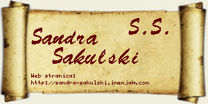 Sandra Sakulski vizit kartica